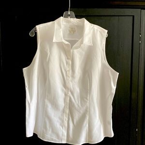 Talbots whit sleeveless wrinkle resistant blouse Petite XL